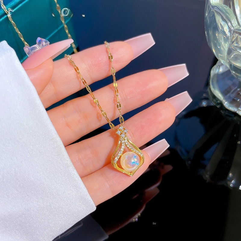 Elegant Women's K14 Gold Color - Pearl Trim Chain recension och pris