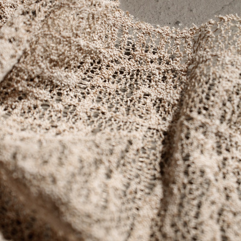 Beige Hollow Lace Woven Knitte - Crystal Mesh Fabric recension och pris