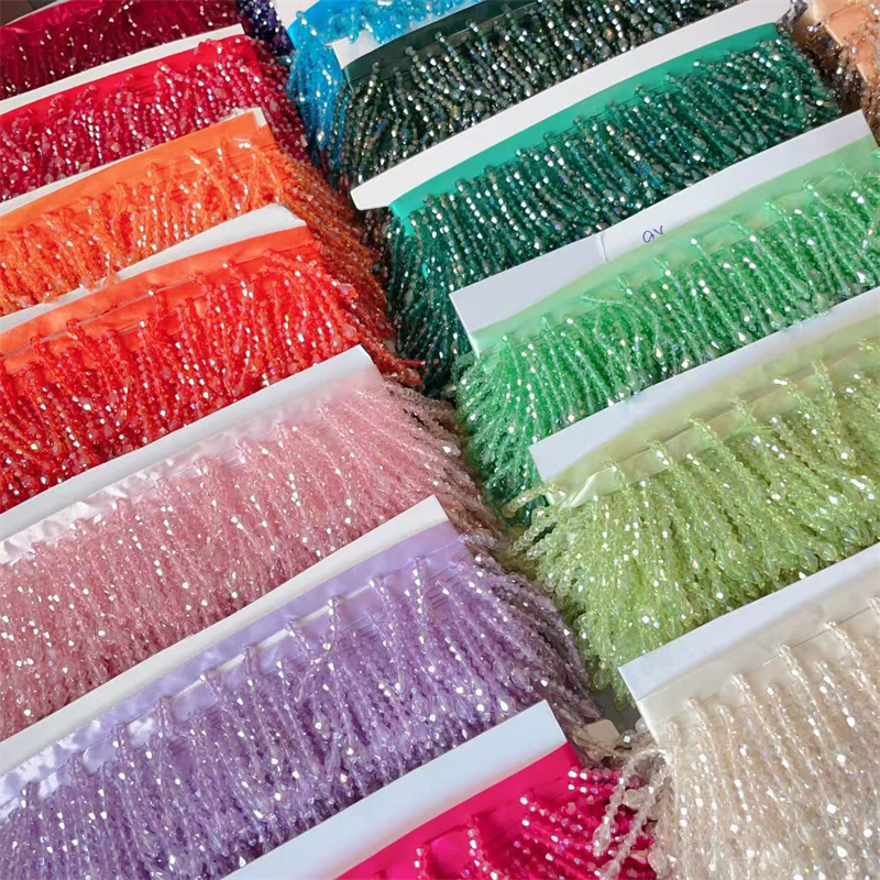 Crystal Tassels Beaded Lace Tr - Crystal Mesh Fabric recension och pris