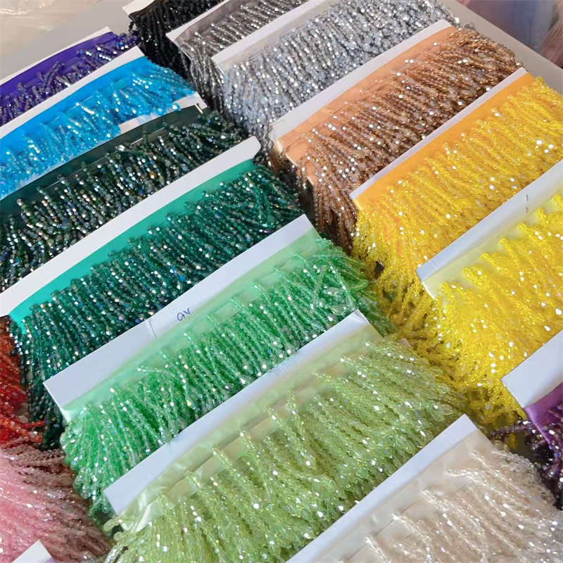 Crystal Tassels Beaded Lace Tr - Crystal Mesh Fabric recension och pris
